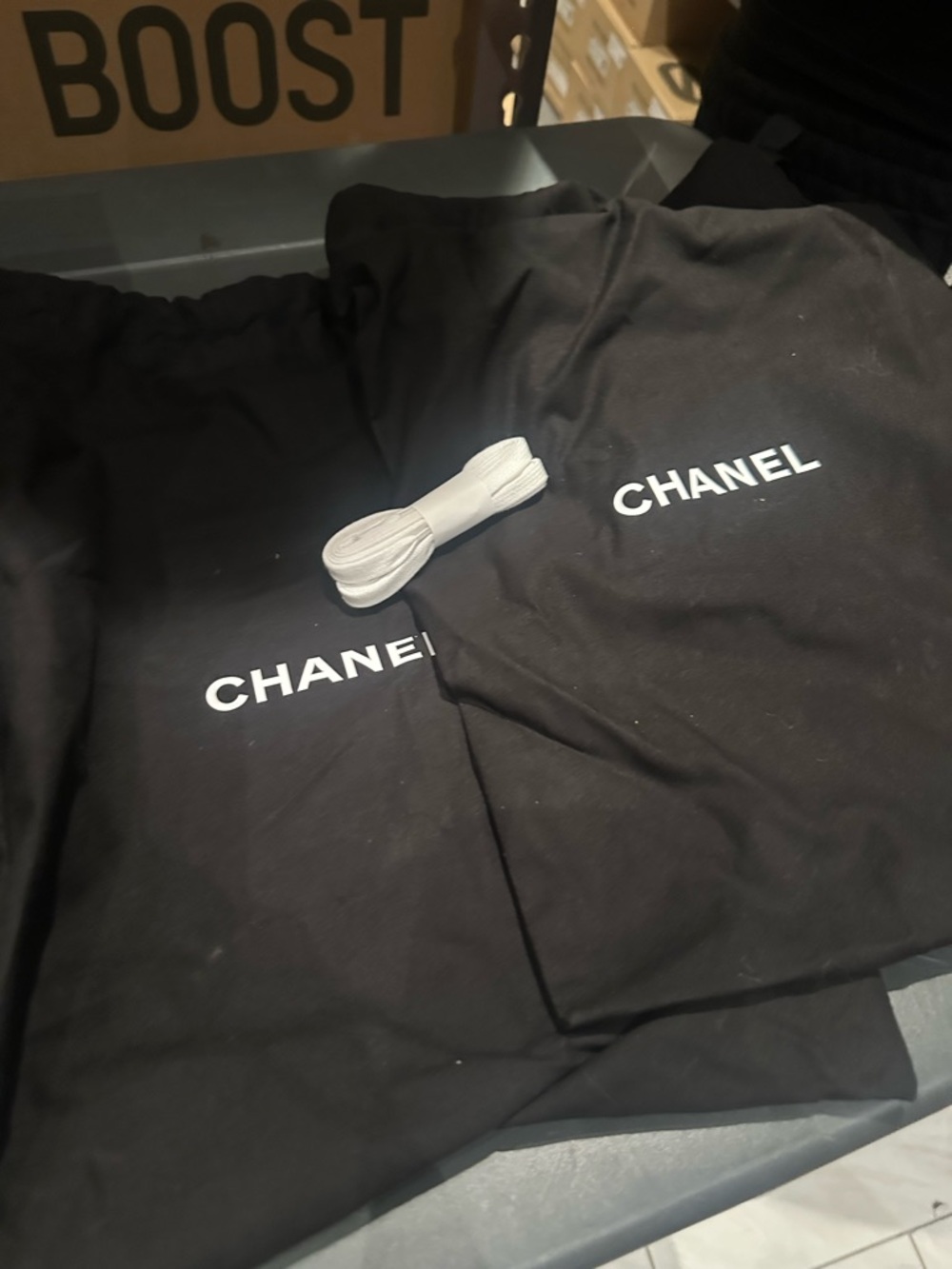 CHANEL Neon Orange and White CC Logo High-Top Sneakers - Picture 10 of 10